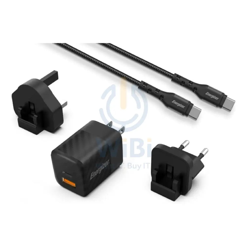 Energizer Ultimate Wall Charger with Universal Plug with Type-C Cable - 38W / Type-C / USB-A / Black Accessories >