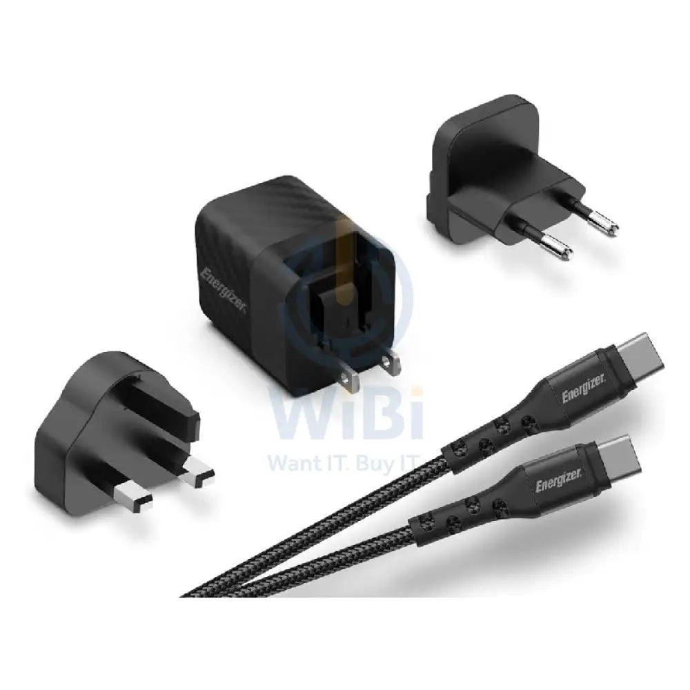 Energizer Ultimate Wall Charger with Universal Plug with Type-C Cable - 38W / Type-C / USB-A / Black Accessories >