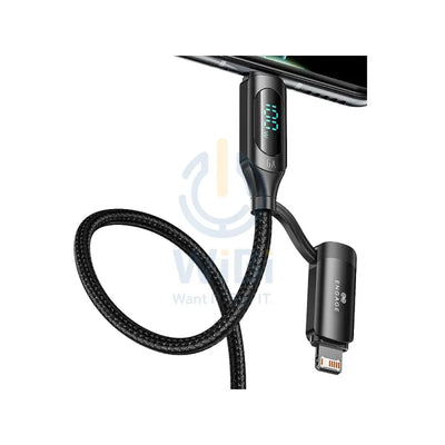 Engage 2 In 1 USB-A To USB-C Lightning 100w Fast Charging Digital Cable 1 Meter - Black Accessories > Cables &