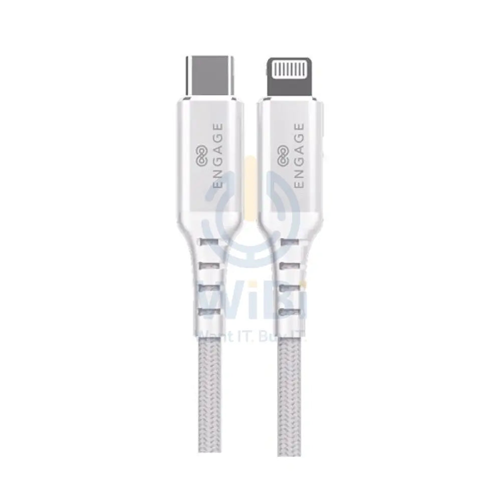 Engage PD 18W Fast Charging MFI certified Type-C to Lightning Cable 2 meters - White Accessories > Cables & Converters