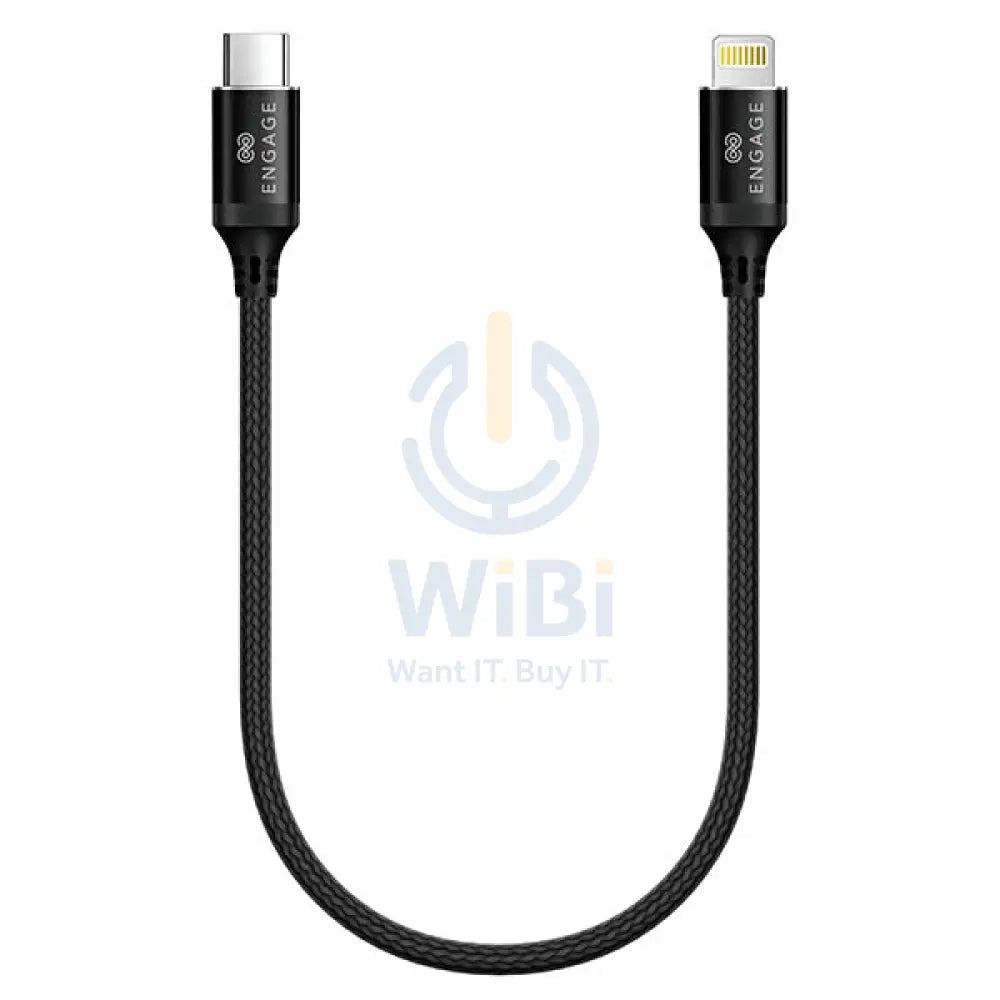 Engage PD 20W Type-C to Lightning Cable 30 cm - Black Accessories > Cables & Converters > Cables