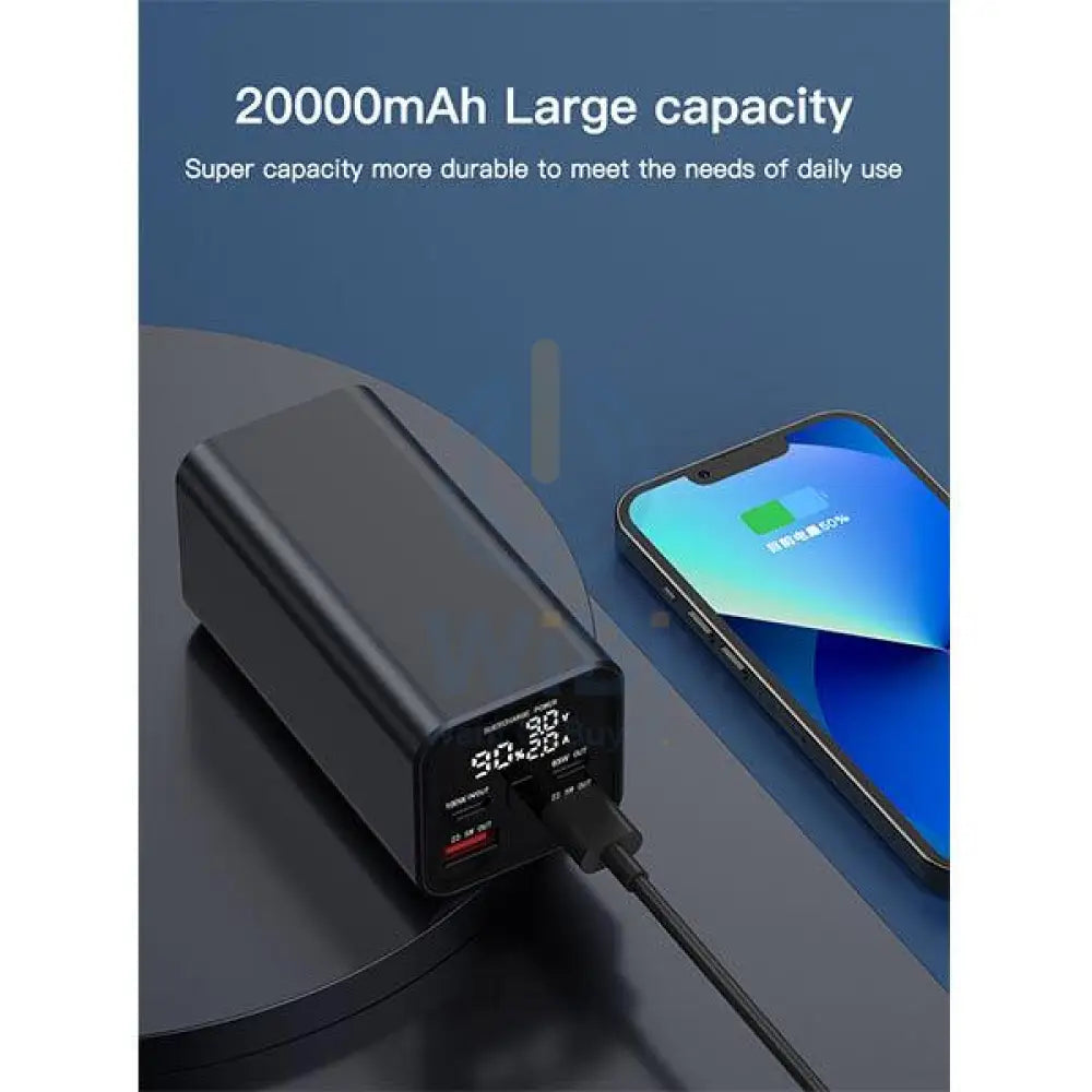 Engage Super Charge Powerbank with LED Display - 20000mAh / 100W / Black Accessories > Power Bank