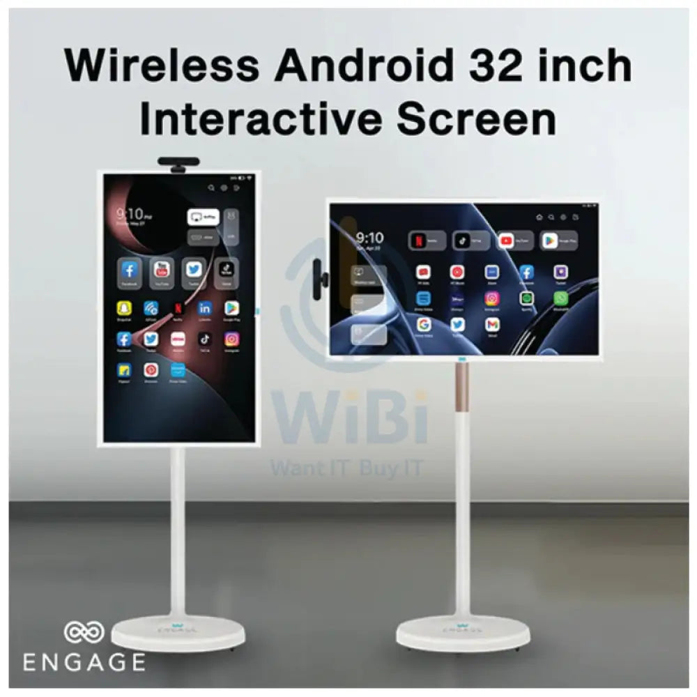 ENGAGE Wireless Android Interactive Screen - 32’’ / 128GB / 8GB / 4G / USB-A / HDMI Monitors & Projectors > Monitors