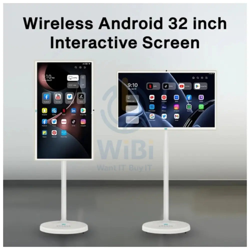 ENGAGE Wireless Android Interactive Screen With Built-In Camera - 32’’ / 128GB / 8GB / Wi-Fi / USB-A / HDMI Monitors &