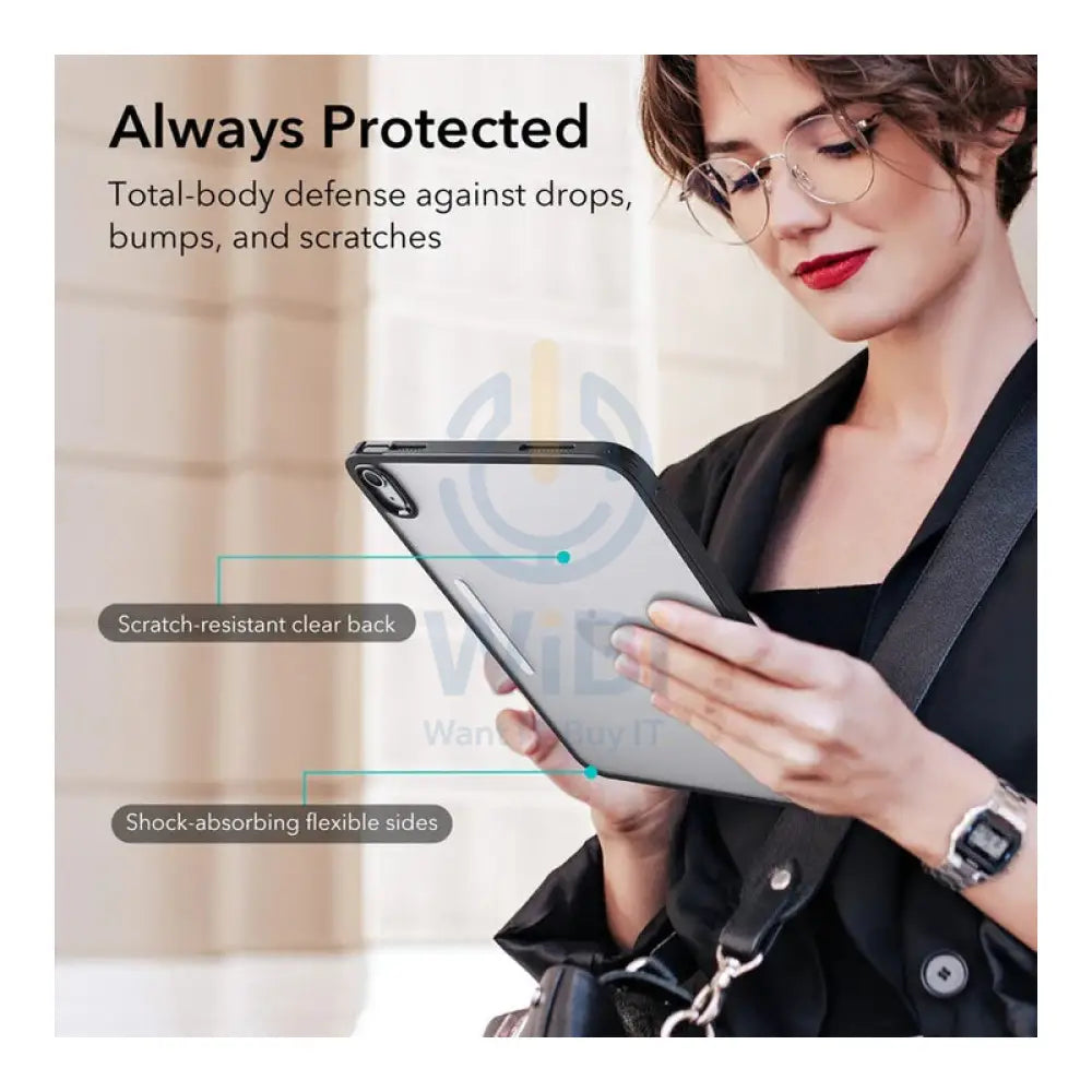 ESR Ascend Hybrid Case For Apple iPad (10th Gen) / 10.9inch / Apple iPad 11 (A16) - Jelly Black Accessories > Mobiles &