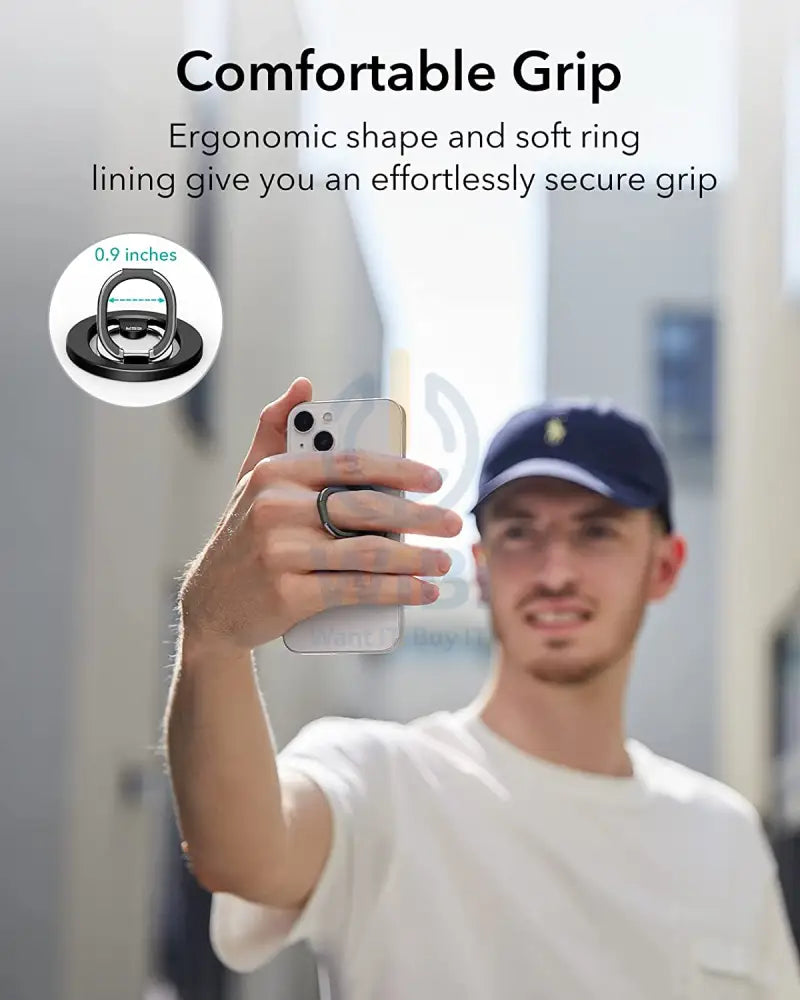 ESR HaloLock Ring Stand - Black Accessories > Mobiles & Tablets > Mobiles > Mobile Holder / Stands