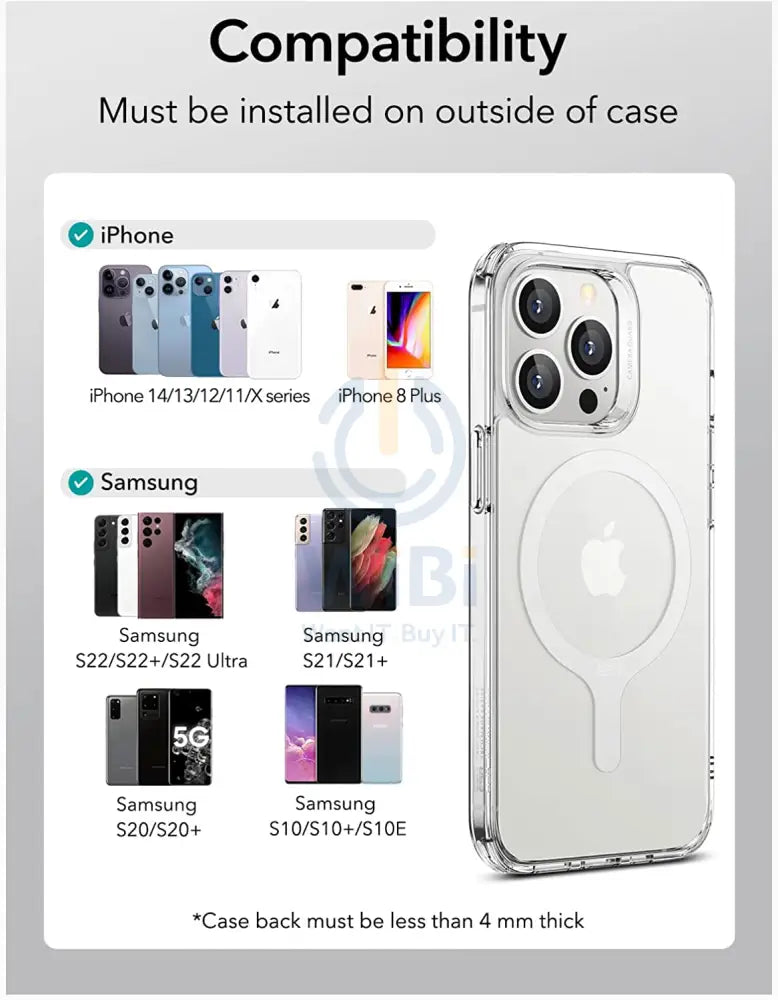 ESR HaloLock Universal Ring ماج سيف 2Z525 - [عبوة من قطعتين] - أبيض اكسسوارات  هواتف  تابلت