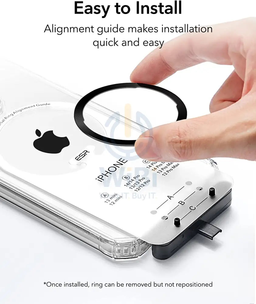 ESR HaloLock Universal Ring لاسلكي  ماج سيف [2pack] - أسود  فضي اكسسوارات  هواتف  تابلت