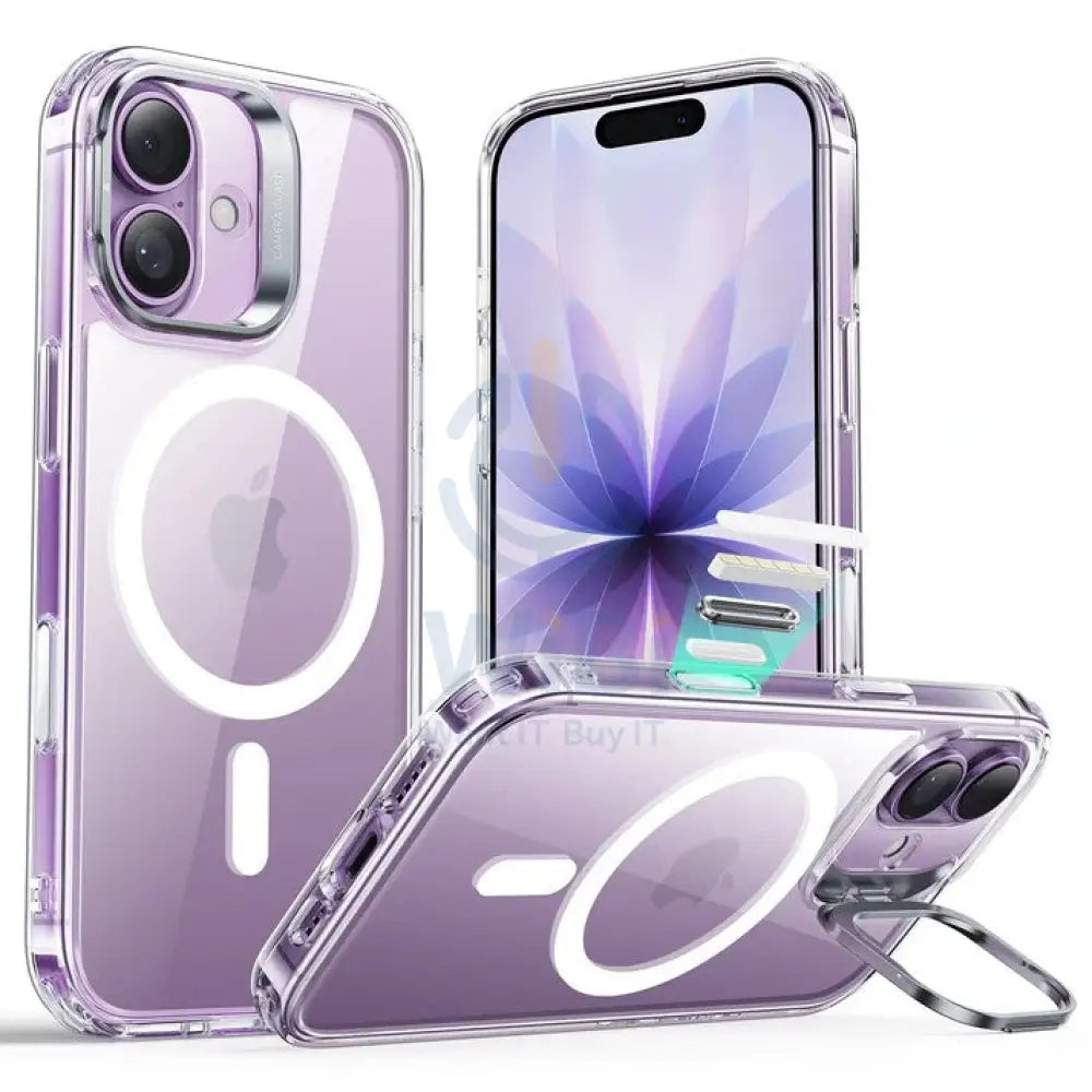 ESR iPhone 17 HaloLock Classic Hybrid Case with Stash Stand (Camera Control Button) Case - Clear Accessories > Mobiles