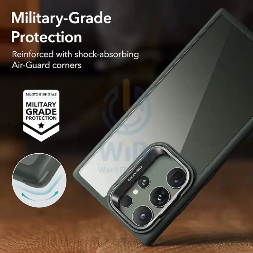 ESR Samsung Galaxy S23 Ultra Clear Classic Kickstand Case - Clear Green Accessories > Mobiles & Tablets