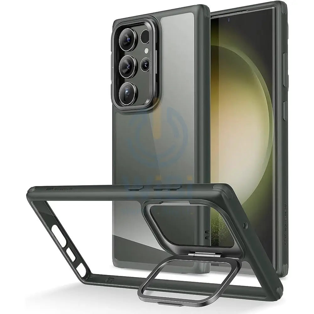 ESR Samsung Galaxy S23 Ultra Clear Classic Kickstand Case - Clear Green Accessories > Mobiles & Tablets