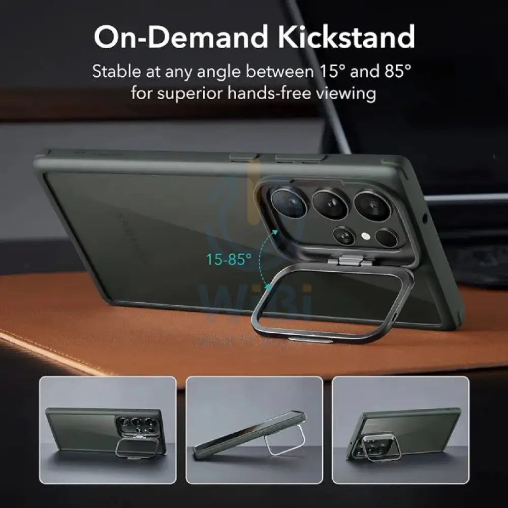 ESR Samsung Galaxy S23 Ultra Clear Classic Kickstand Case - Clear Green Accessories > Mobiles & Tablets