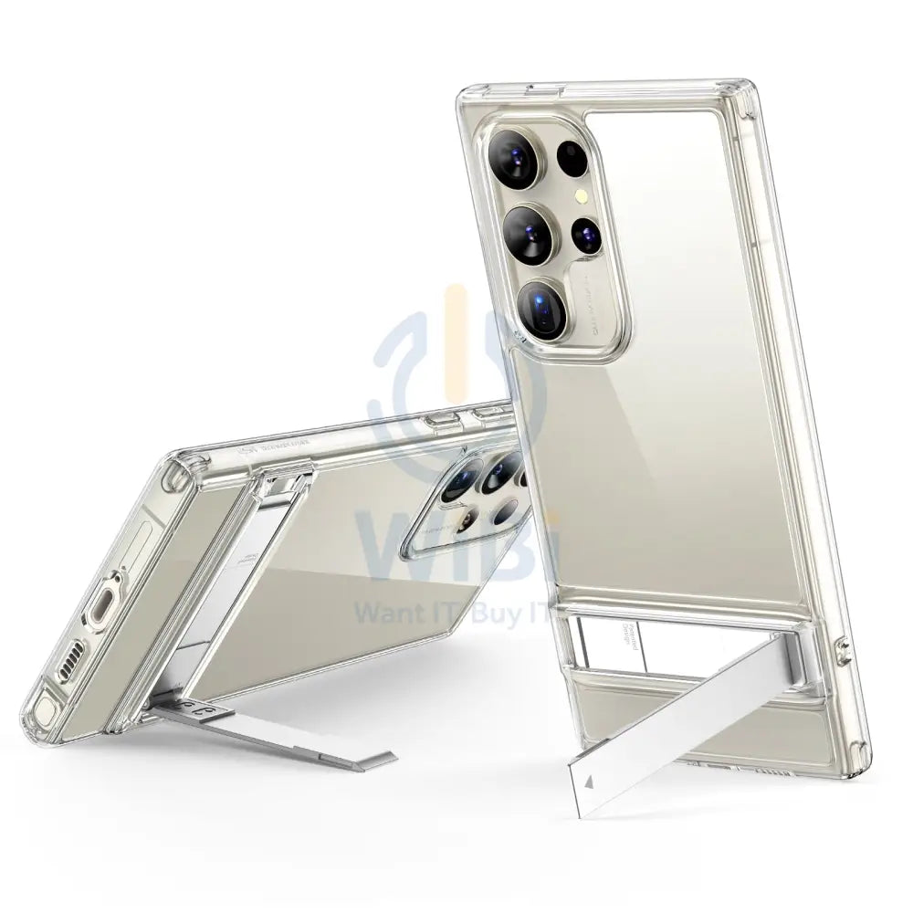 ESR Samsung Galaxy S24 Ultra Air Shield Boost Metal Kickstand + Hard PC Back + Flexible Bumper Protective Case