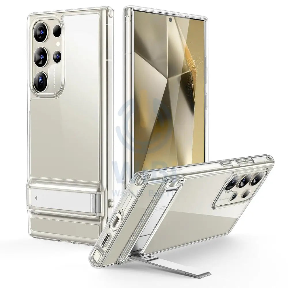 ESR Samsung Galaxy S24 Ultra Air Shield Boost Metal Kickstand + Hard PC Back + Flexible Bumper Protective Case