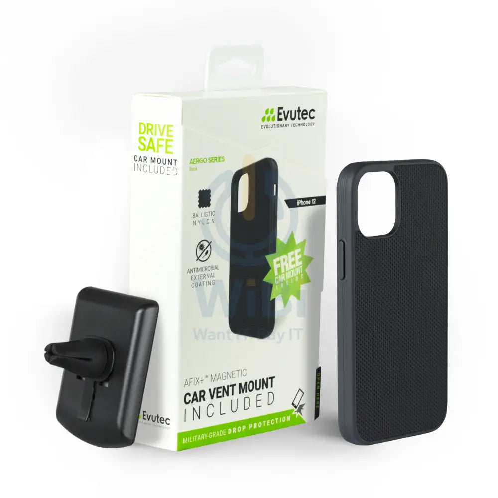 Evutec iPhone 12 mini Ballistic Nylon Case with AFIX + Mount - Black Accessories > Mobiles & Tablets > Mobiles > Screen