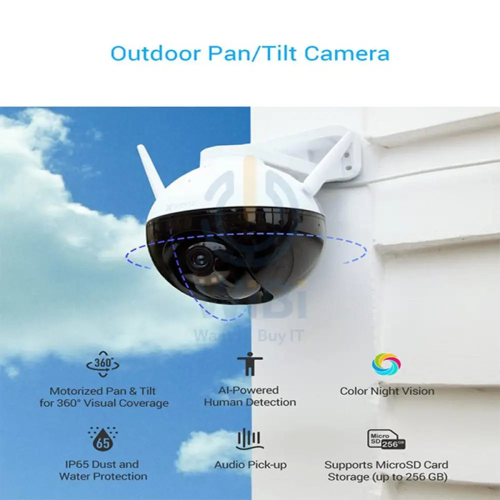 ايزفيز C8C خارجي واي-فاي كاميرا - 1080p / h.265 / أبيض