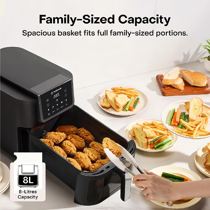 Nutricook Slim Air Fryer, Extra Large 7.6L, 1700 W, NC-AFS200 - Black