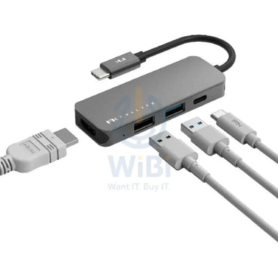 FeelTek 4-in-1 Portable USB-C Hub - Grey Accessories > USB Hub