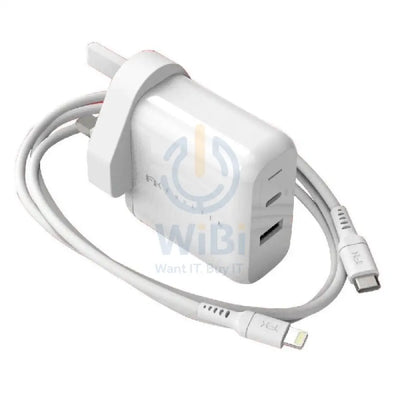 Feeltek Fast Charging Dual Pack - Elec PD UK Charger 30W + USB-C to Lightning Cable 180 cm / White Accessories > Power