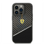 Ferrari iPhone 14 Pro Max Bimaterial Carbon Case & Polycarbonate & Silver Stripe - Black Accessories > Mobiles &