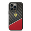 Ferrari iPhone 14 Pro Max Bimaterial Carbon Case & Polycarbonate & Silver Stripe - Red Accessories > Mobiles & Tablets