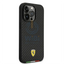 Ferrari iPhone 14 Pro Max HC PU Carbon Effect Case With Italian Flag Line - Black Accessories > Mobiles & Tablets >