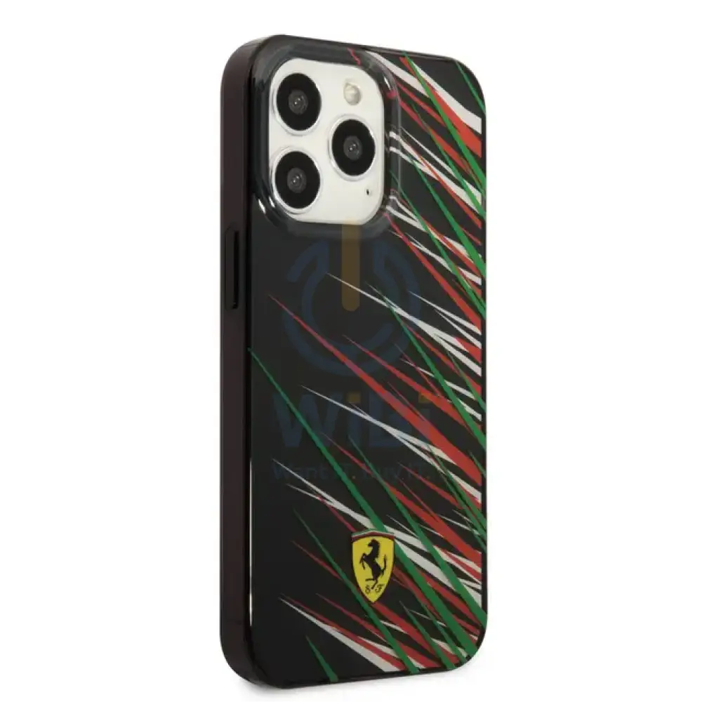 Ferrari iPhone 14 Pro Max PC/TPU Case with Double Layer Grass Print - Black Accessories > Mobiles & Tablets > Mobiles