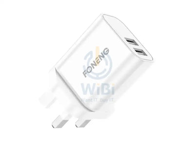 Foneng Dual USB Charger Kit - 2.4A / Type-C / UK25 / White Accessories > Power Adapters