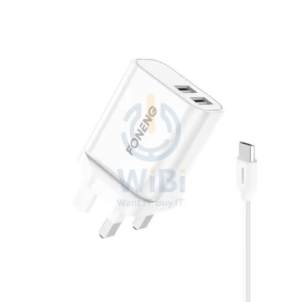 Foneng UK25 Lightning Dual USB Charger Kit Fast 2.4A Accessories > Power Adapters