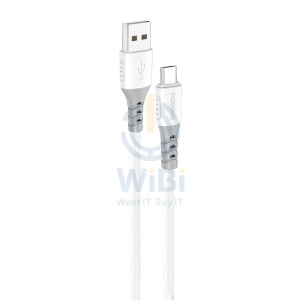 Foneng X66 Qc 1M Fast 3A Data Cable Micro - White Accessories > Cables & Converters > Cables