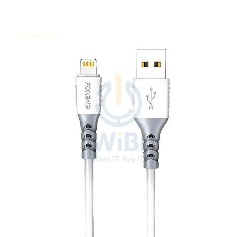 Foneng X66 Qc 2M Fast 3A Lightning Data Cable - White Accessories > Cables & Converters > Cables