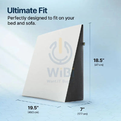 Frido FR-ULWC-PL Ultimate Wedge Cushion - White/Grey Outdoor & Travel > Pillows