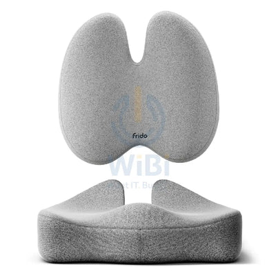 Frido FR-UPSCMB-G Ultimate Pro Seat Cushion With Pro Backrest Cushion Combo - Grey Outdoor & Travel > Pillows