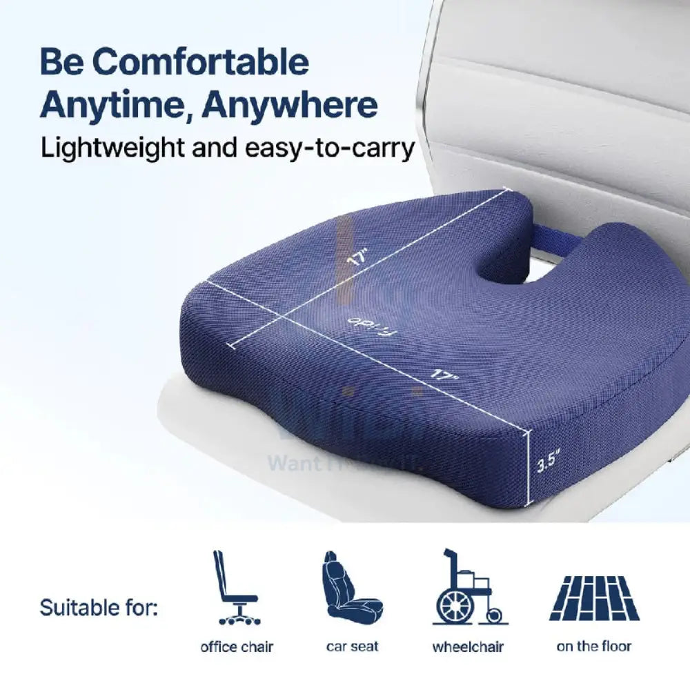 Frido FR-UTPR-B Ultimate Tailbone Pain Relief Seat Cushion - Blue Outdoor & Travel > Pillows