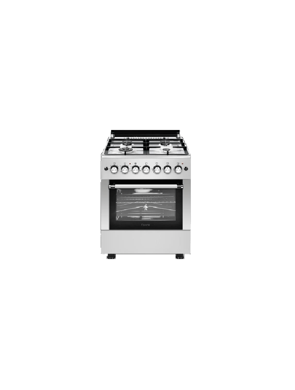 Ferre 60 x 60cm Full Gas Free Standing Cooker, 4 Burners Stainless Steel Full Safety