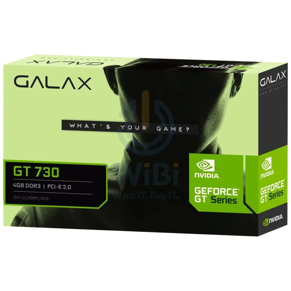 جالكس NVIDIA® GeForce® GT 730 الرسومات - 4 جيجابايت / DDR3 / بت / PCIe 2.0 / D-Sub / إتش دي إم أي / DVI-I