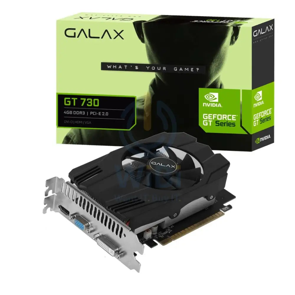 جالكس NVIDIA® GeForce® GT 730 الرسومات - 4 جيجابايت / DDR3 / بت / PCIe 2.0 / D-Sub / إتش دي إم أي / DVI-I