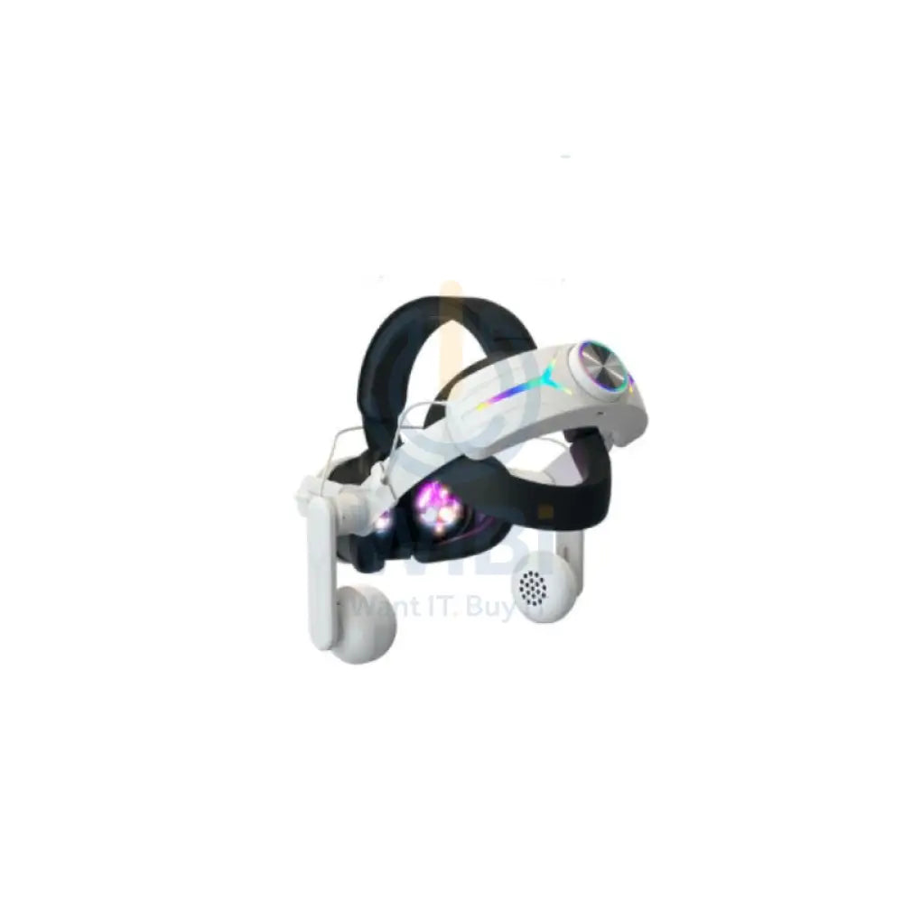 Gamax Adjustable Charging (8000mAH) RGB Headmount With Earphones for Meta Quest 3 - White Accessories > Other