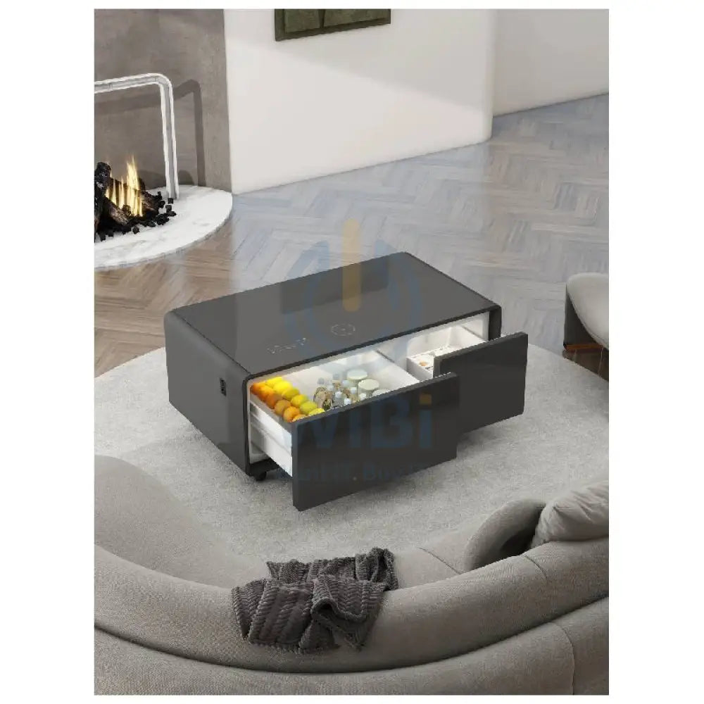 Gamax Elegant Smart Coffee Table with 90L Refrigerator - 2x USB / Black Accessories > Smart Devices