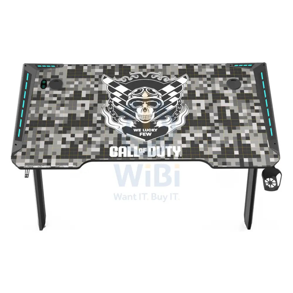 GameOn Hawksbill Series RGB Flowing Light Gaming Desk - Call Of Duty (COD) / Black Gray Accessories > Other Accessories