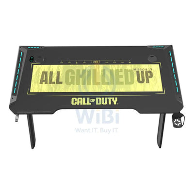 GameOn Hawksbill Series RGB Flowing Light Gaming Desk - Call Of Duty (COD) / Black-Green Accessories > Other