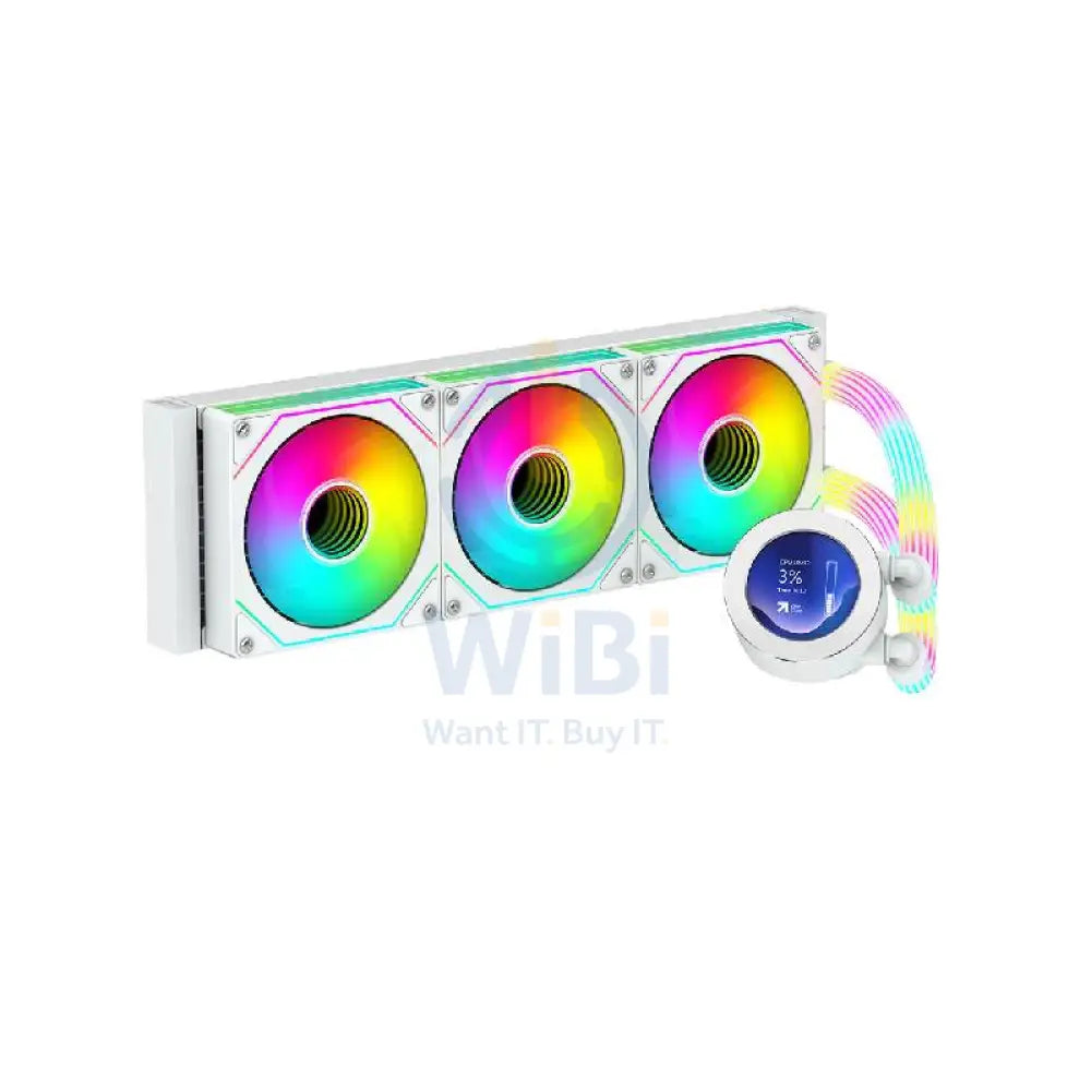 GameOn KRAKEN N360 360 مم شاشة  LCD شاشة  LCD 360 مم شاشة ليكويد وحده المعالجة المركزية  مع أنبوب ARGB - أبيض الألعاب > وحدات التحكممنطقة الألعاب