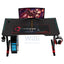GameOn Raptor II Series Z-Shaped RGB Flowing Light Gaming Desk Headphone Hook & Cup Holder - Black Accessories > Other