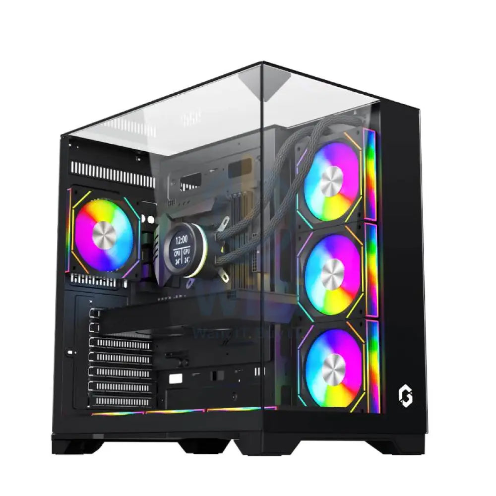 GAMEON VaIkyriei Series 3 Side Glass Mid Tower Gaming Case - Black Gaming Consoles > Gaming Zone
