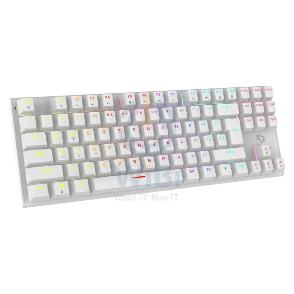 Gaming TKL Mechanical Keyboard - 1.5m / 1500mAh / Wired / Type-C / Arabic/English - White Accessories > Keyboard & Mouse