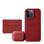 Gift Set Leather Case iPhone 14 Pro Max - Airpod Pro - Wallet - RED Accessories > Mobiles & Tablets