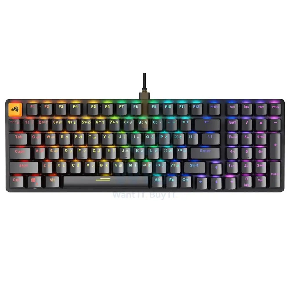 Glorious GMMK2 Full Size 96% Pre-Built Wired RGB Mechanical Gaming Keyboard (Arabic Layout) - Black Accessories >