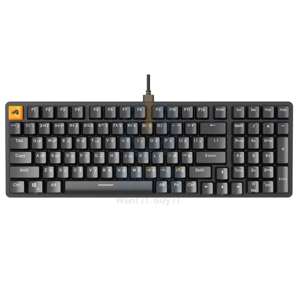Glorious GMMK2 Full Size 96% Pre-Built Wired RGB Mechanical Gaming Keyboard (Arabic Layout) - Black Accessories >