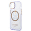 Guess Apple iPhone 14 Plus Magsafe Compatible Translucent Gold Outline & Logo - Purple Accessories > Mobiles & Tablets