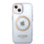 Guess Apple iPhone 14 Plus Magsafe Compatible Translucent Gold Outline & Logo - Purple Accessories > Mobiles & Tablets